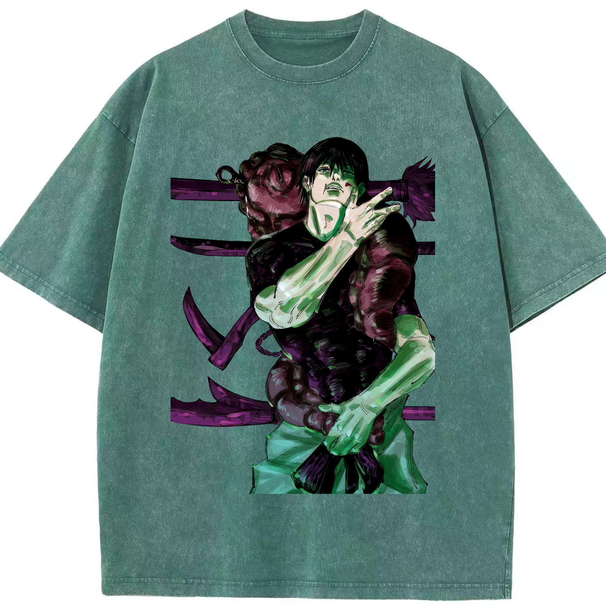 （画像用） 呪術廻戦 Jujutsu Kaisen 綿100% ヴィンテージ風 半袖Tシャツ（フロントプリント）